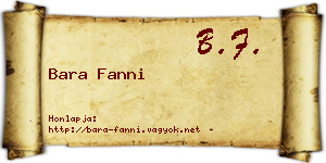 Bara Fanni névjegykártya