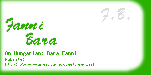 fanni bara business card